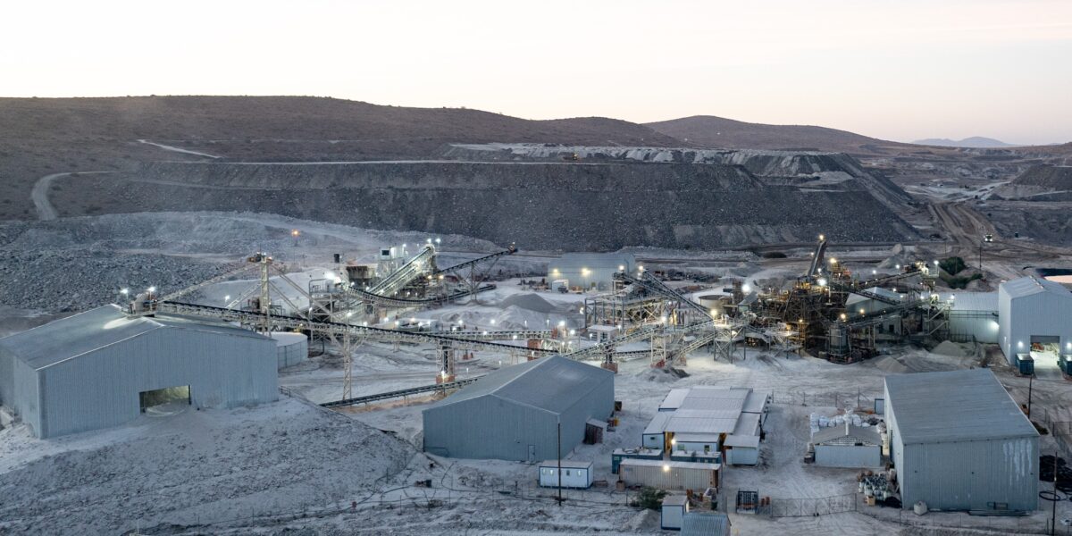 Uis tin and tantalum processing plant aerial view