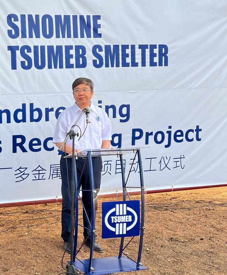 Chairman Wang at the groundbreaking event of Multi Metals Recycling Project