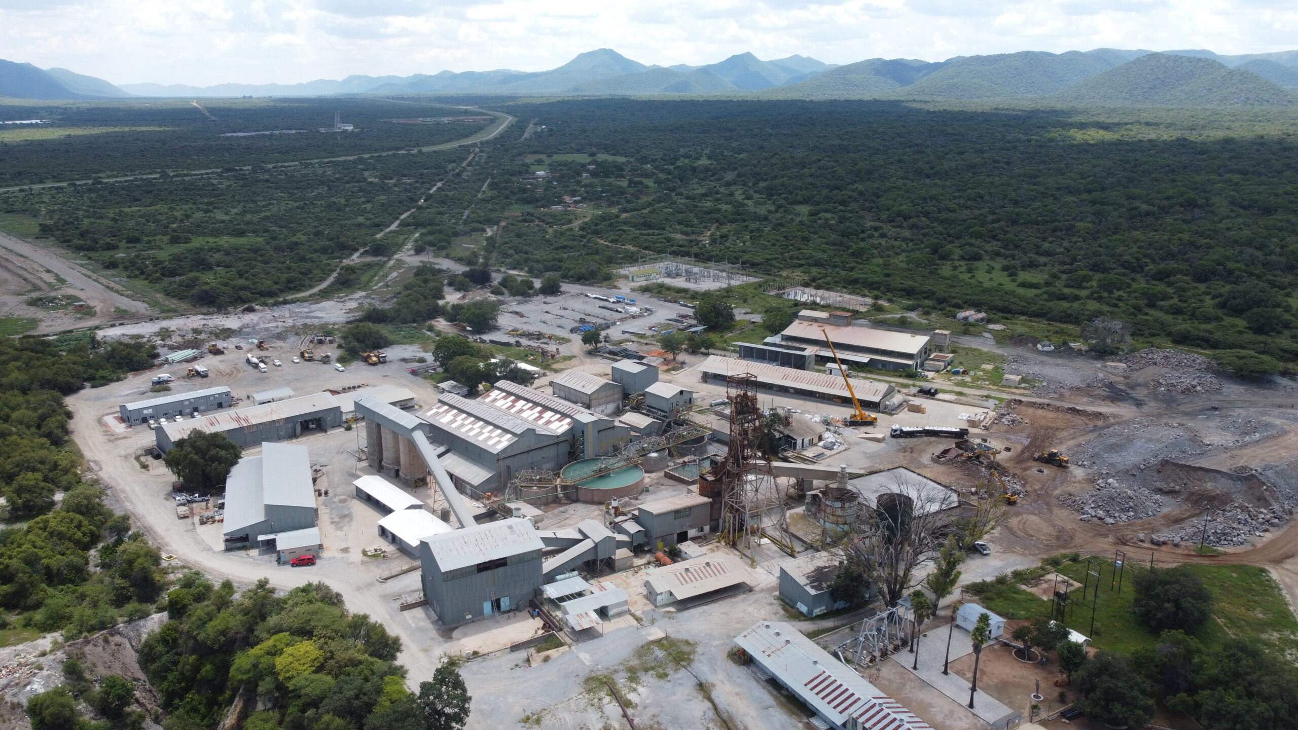 Aerial view of Kombat Mine under New Horizon Copper ownership