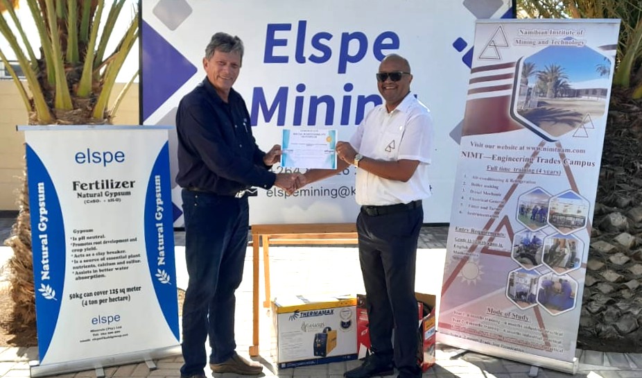 Elspe Mining social responsibility handover certificate