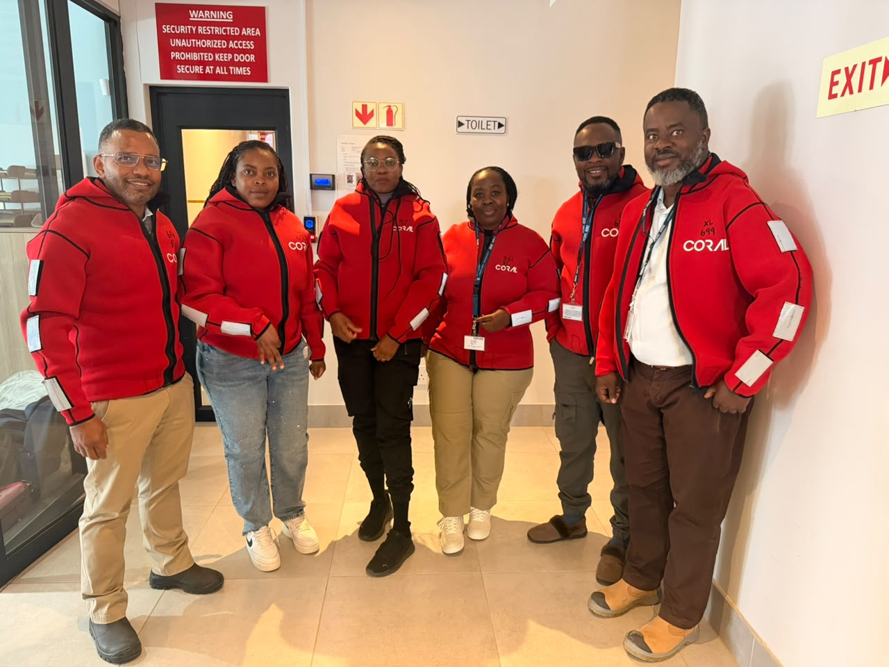 Members of the Parliamentary Standing Committee on Natural Resources visiting Debmarine Namibia's offshore operations