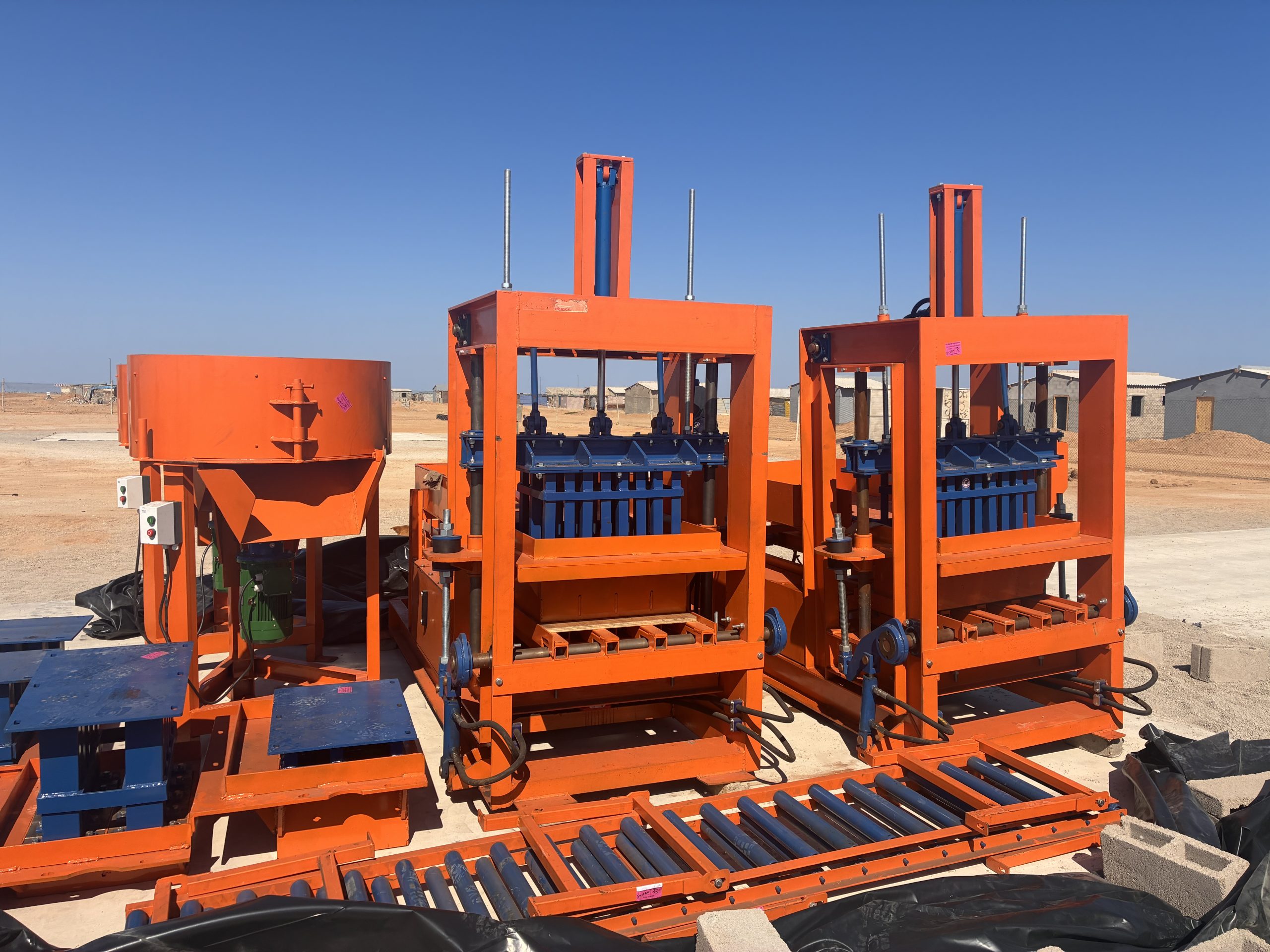Brickmaking equipment contributed by Langer Heinrich Mine to the Henties Bay Municipality