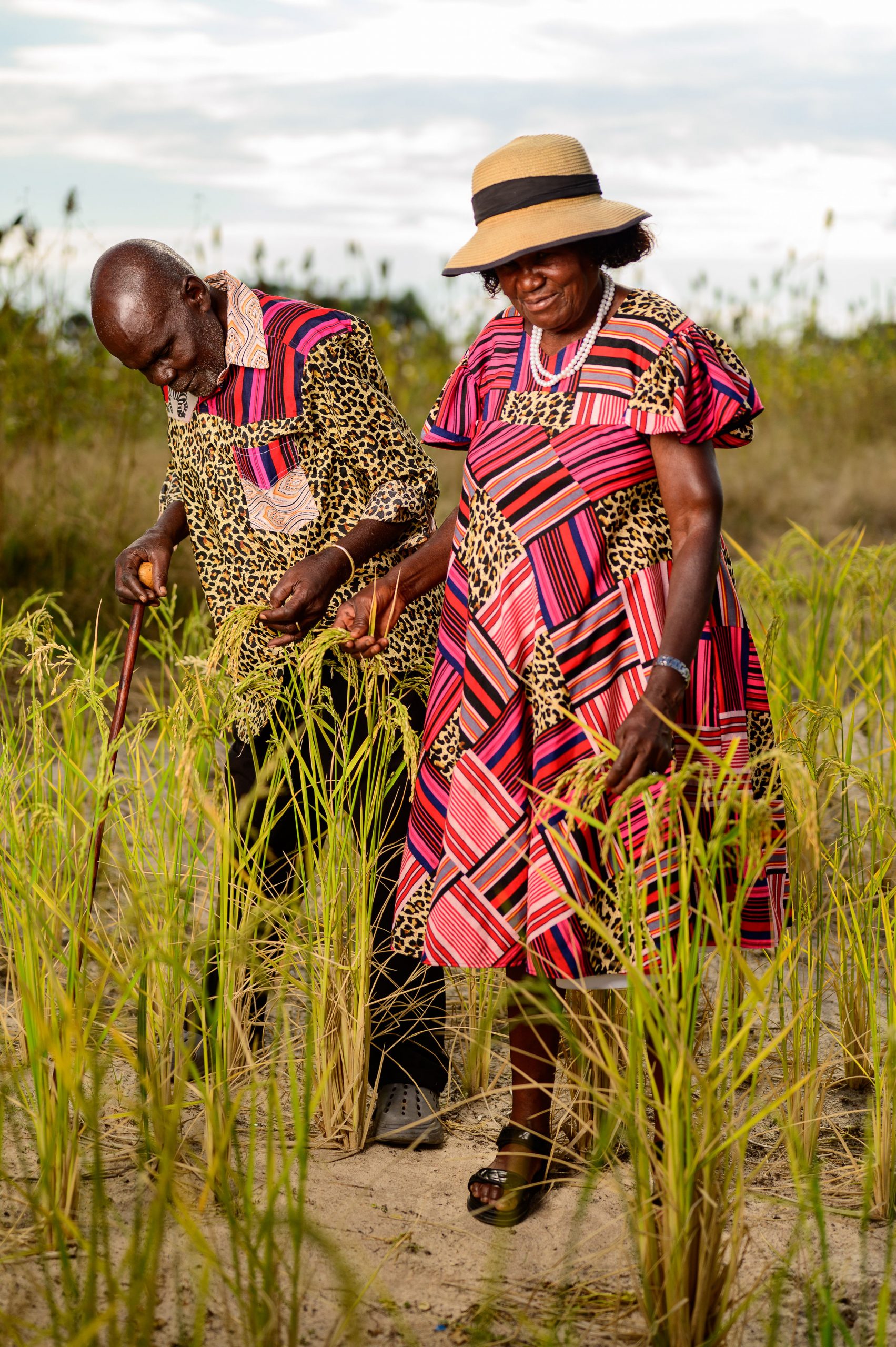 Rice farmer Shipena Amunyela at his farm in Elombe Village