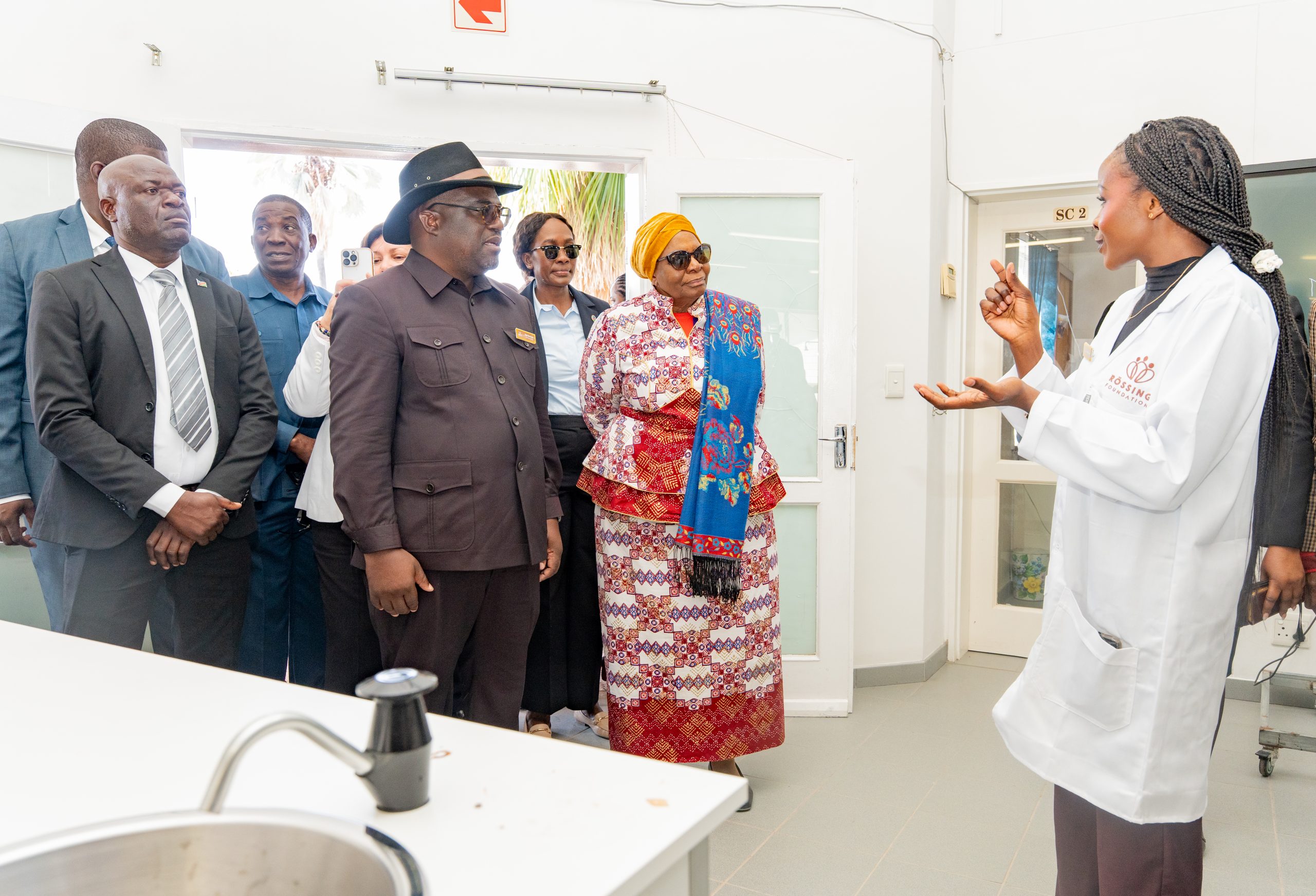 President Dr. Netumbo Nandi-Ndaitwah touring the newly inaugurated science exhibition hall at the Rössing Foundation Ondangwa Multipurpose Digital Centre